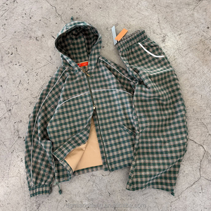 Conjunto Deportivo Personalizado con Sudadera con Capucha y Cremallera Reflectante de 3 m y Pantalones Holgados, Estilo Vintage, Holgado, para Hombre, Conjunto Deportivo para Correr - Product Image 1