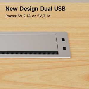 סיטונאי סגסוגת אלומיניום שולחן מחשב כבל <span class=keywords><strong>Grommet</strong></span> שולחן כיכר כבל חור כיסוי עם יציאות USB - Product Image 3