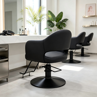 Chaise de coiffure moderne hydraulique avec dossier creux, pivotante et réglable en hauteur, mobilier de salon de coiffure avec repose-pieds