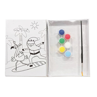 Carton de carton pré-imprimé Pour Affiche Peignez votre propre panneau de toile de Noël avec 6 couleurs de peinture acrylique et pinceau