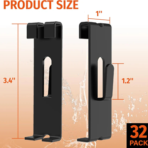 Gridwall Notch 32PC Heavy Duty Vinyl Coated Powder Coated Black Gridwall <b>Hooks</b> Industrial <b>Display</b> - Product Image 5