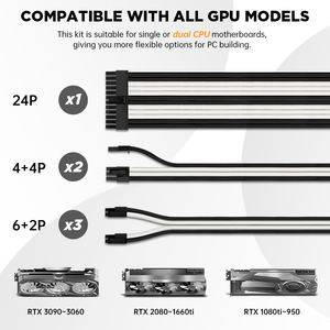 Kit de câbles d'alimentation Asiahorse Customization Mod Sleeve Extension 18AWG ATX/EPS/8 broches PCI-E/6 broches PCI-E - Product Image 2