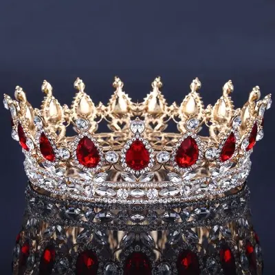 Vintage Baroque Queen King Bride Tiara Crown For Women Headdress Prom Bridal Wedding Tiaras and Crowns