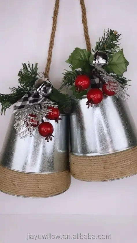 JY Iron adornos de campana de Navidad hechos a mano árbol decoraciones colgantes de lujo decoración personalizada ornamento decoración de madera