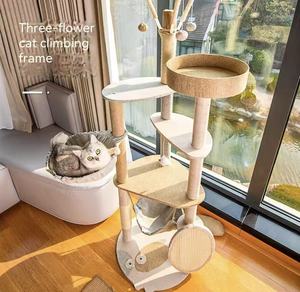 إطار تسلق للقطط صديق للبيئة كلاسيكي - منصة قطط كبيرة الحجم بـ 4 مستويات مع خشب السيسال للاستخدام الداخلي/الخارجي بالجملة - Product Image 6