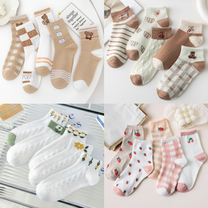 Women's Medium-Sized <b>Bear</b> Ankle <b>Socks</b> 16 Types 5P & 10P Sets Cute Fashionable New <b>Socks</b>-Perfect Gift - Product Image 1