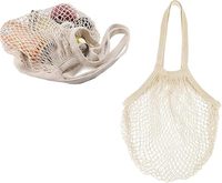 Sac fourre-tout en coton recyclé, personnalisé avec logo, minimaliste, pour fruits et légumes, tricoté, long, réutilisable, en maille, pour le marché
