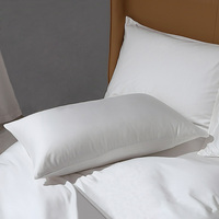 Taie d'oreiller en coton à fibres longues 100S, qualité hôtelière 5 étoiles, avec logo personnalisé, respirante, hypoallergénique, blanche, vente en gros OEM