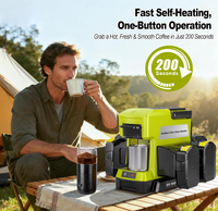 Cafetière sans fil QIYUN CM05 pour batterie Ryobi 18V, portable, à filtre, avec moulin à café électrique, plastique et métal, camping-car, camping
