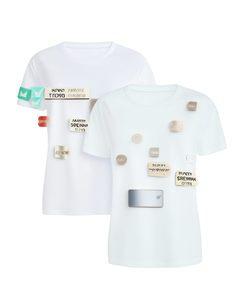 Camiseta de Mujer, Elegante, de Algodón, Cuello Redondo, Manga Corta, a la Moda, Proveedor Mayorista, Fabricante de Marca Privada OEM Personalizada - Product Image 1