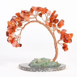 <b>Crystal</b> <b>Tree</b> Ornament Arch Shape Handmade Agate Base Office Desktop Decor Wishing <b>Tree</b> Craft Gift - Product Image 4