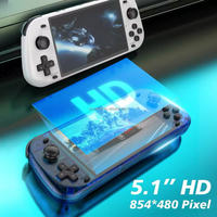 Consoles de Jeu Portables R50S Écran IPS de 5,1 Pouces Système Linux ARKOS PSP 64 Go Intégré 10000+ Jeux Consoles de Jeu Vidéo Rétro