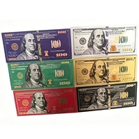 Billet de banque factice en plastique PET, étanche, noir, plaqué or 24 carats, motif billet de 100 dollars, monnaie américaine, cadeau pour collection