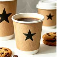 Gobelets à café en papier kraft à double paroi de haute qualité, écologiques, biodégradables, compostables, recyclables pour la maison et les fêtes