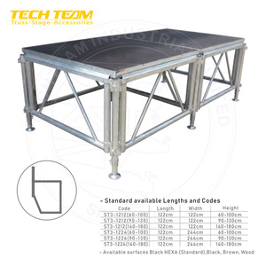 पोर्टेबल आउटडोर घटना मंच एल्यूमीनियम फोल्डिंग मोबाइल कॉन्सर्ट राउंड स्टेज स्टेज उपकरण बिक्री के लिए उपकरण - Product Image 2