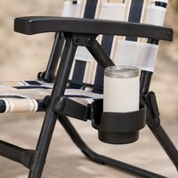 Silla de Jardín Moderna con Correa de Diseño Atractivo, Cintas Tejidas Brillantes y Asiento Plegable para Playa, Ideal para el Patio y el Ocio