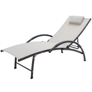 Mode Moderne Classique Blanc Piscine Plage Soleil Chaise longue Mobilier D'extérieur Blanc Chaise Longue - Product Image 1