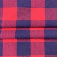 Ventes d'usine fil de coton polyester teint polaire tissé grand tissu à carreaux rouge chemise à carreaux tissu pour femmes chemise pour hommes