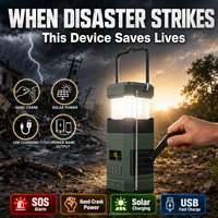 DF-585 Rechargeable Household Emergency Radio NOAA Weather Broadcast Speaker Solar Hand Crank LED Tent Light