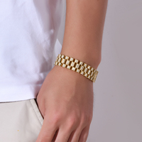 Luxus Schmuck wasserdicht Edelstahl Uhren armband 18 Karat vergoldet Einstellung 5A Iced Out Zirkon Armband für Männer