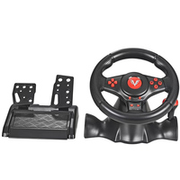 Volant de jeu de course filaire avec coque en plastique pour PS2/PC