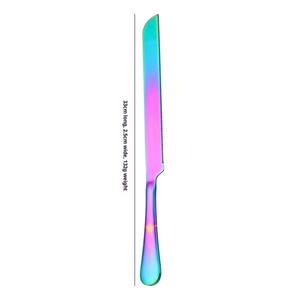 Ensemble de couverts pour pizza et couteau à pain en or rose à bord dentelé pour trancher le pain et les gâteaux faits maison - Product Image 1