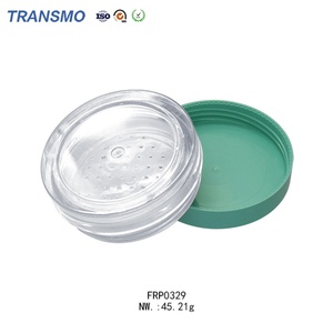 Boîte de poudre pour bébé vide en gros, boîte de poudre à marque privée, boîte ronde en plastique transparent pour fard à joues - Product Image 4