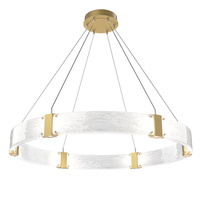 Lustre LED Moderne Nordique en Verre et Laiton à Anneaux Parallèles, Suspension Personnalisée pour Plafond, Décoration de Bar, Idéal pour Hôtels et Salons