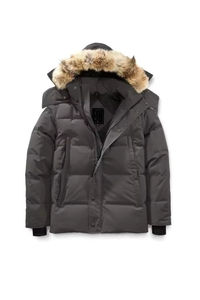 Manteau Parka d'Hiver Épais en Duvet de Canard Noir pour Homme avec Col en Fourrure de Fabrication sur Mesure - Product Image 3