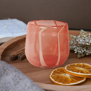 Nuevo Diseño, Recipientes de Vidrio Soplado a Mano para Velas, Color Humo, con Patrón en Espiral, Jarra de Vidrio Ámbar Soplado de Lujo con Empaque - Product Image 6