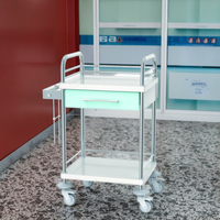 Chariot d'hôpital moderne en alliage d'aluminium et acier inoxydable Shiye TCC-15 avec roulettes silencieuses à 4 roues et tiroirs pour soins d'urgence