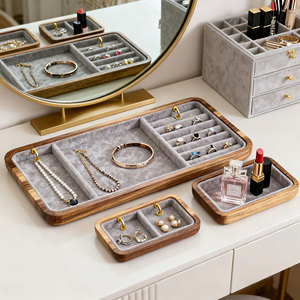 طبق فواكه خضروات ديكور صواني خشبية صحن تقديم طعام طقم من 3 أطباق - Product Image 3