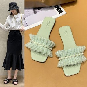 Summer New Bow Ladies <b>Slippers</b> Outdoor Beach Designer Ladies <b>Slippers</b> Fashion Mesh Leisure Ladies Luxury <b>Slippers</b> for Women - Product Image 1