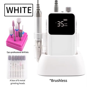 Cordless Base Brushless <b>Nail</b> Drill Machine 35000rpm Drill Electric for Manicure Pedicure Rechargeable Battery - Product Image 2