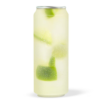 Boîtes de boissons en PET avec couvercle en aluminium transparent personnalisé avec logo, jetables, pour boissons énergisantes, thé, soda, café, jus