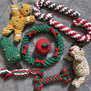 Juguete para Perros de Navidad, Diseño Personalizado, Interactivo, de Algodón Moderno, de Lujo, para Masticar y Limpiar los Dientes de Cachorros - Product Image 1