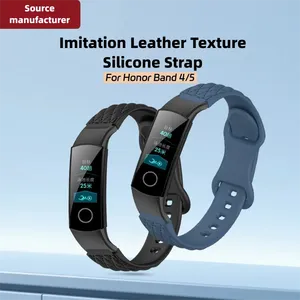 <span class=keywords><strong>Bracelet</strong></span> de remplacement pour <span class=keywords><strong>Honor</strong></span> <span class=keywords><strong>Band</strong></span> 4 <span class=keywords><strong>5</strong></span>, texture cuir, <span class=keywords><strong>bracelet</strong></span> en silicone doux pour la peau, accessoires pour <span class=keywords><strong>montre</strong></span> connectée sport, Correa - Product Image 2
