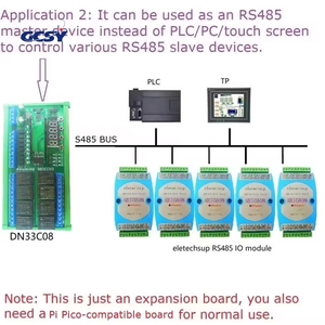 DN33C08 8-Kanal RS485 PLC IO-Erweiterungsplatine Multifunktionales Verzögerungsrelais-Modul für RasPi RPI Raspberry Pi Pico <span class=keywords><strong>Python</strong></span> C++ - Product Image 4