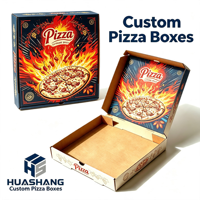 Boîtes à pizza en carton ondulé en gros, prix d'usine, design personnalisé, jetables, avec revêtement UV, écologiques, toutes tailles pour la livraison de nourriture