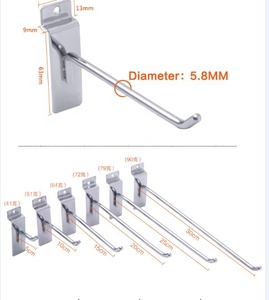Giysi asılı duvar tel kanca fiyat etiketi Pegboard ekran kancaları Slatwall kanca - Product Image 5
