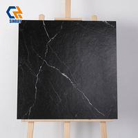 Carreaux de porcelaine effet marbre Nero Marquina 600x600mm - Antibactériens, antidérapants, design moderne pour salle de bain, appartement, villa, bordures et accents