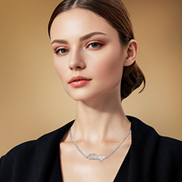 Bijoux délicats personnalisés Nom personnalisé Pendentif Collier en argent sterling 925 Moissanite Lettres Pendentif Tennis Chaîne Collier