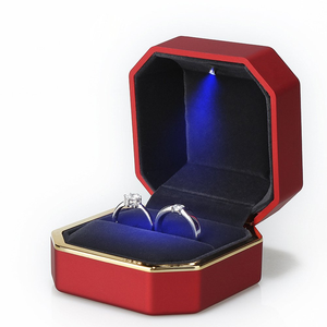Luxury Spray Painted Jewelry Box Valentine's Day Wedding Packaging Ring Pendant Jewelry <b>Strap</b> LED Light Box - Product Image 1