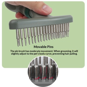 Pettine per toelettatura animali domestici a doppia fila, spazzola sciogli nodi, per la rimozione del pelo in eccesso di cani e gatti - Product Image 1
