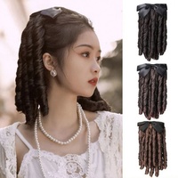 Cola de caballo Retro sintética con peine Princesa Europea Curly Puff Cola de caballo Clip en cola de cabello Extensión de cabello falso natural