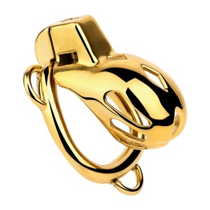 Jaula de Castidad Masculina FRRK Cobra con Tapón Anal, Cinturón de Castidad Plateado y Dorado, Anillos para Pene, Jaula con Candado, Juguetes Sexuales BDSM - Product Image 5
