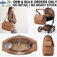 Sac à langer bandoulière personnalisé OEM pour maman, sac de rangement pour poussette, sac à couches portable pour bébé pour usage extérieur