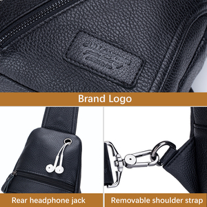 BULL CAPTAIN - Bolsa de Pecho y Bandolera de Cuero Vacuno Genuino, Estilo Vintage, con Cierre de Cremallera, para Hombre, Logotipo Personalizado OEM - Product Image 4