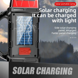 Đa chức năng năng lượng mặt trời cầm tay đèn pin với ngân hàng điện LED USB sạc làm việc <span class=keywords><strong>Torch</strong></span> - Product Image 5