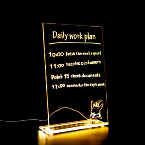 Pannello da disegno 3D in acrilico luminescente USB cancellabile a prova <span class=keywords><strong>di</strong></span> polvere con pannello per appunti a luce notturna trasparente a prova <span class=keywords><strong>di</strong></span> polvere nota cancellabile - Product Image 4